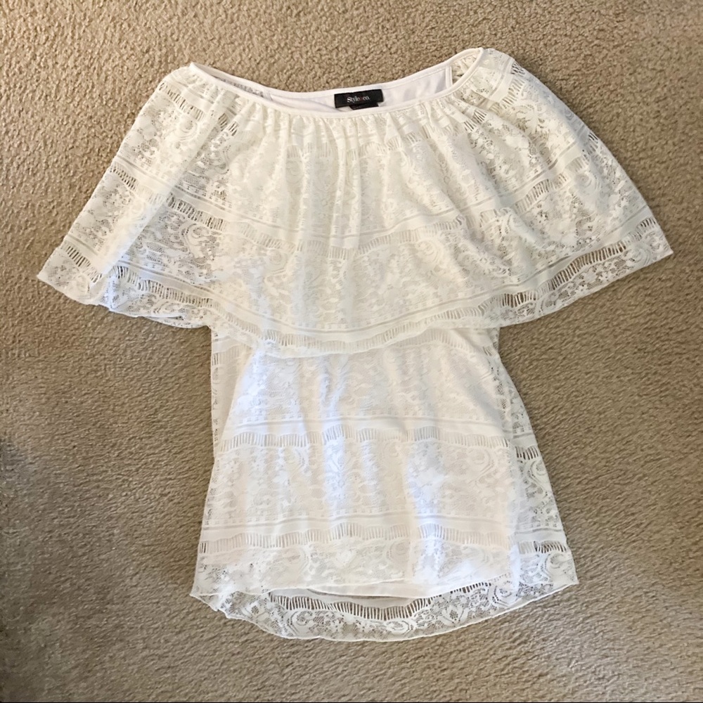 Tiered knitted blouse (can also wear off shoulder)